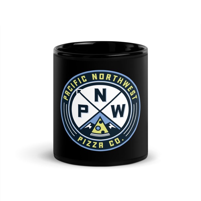 PNW PIZZA Black Glossy Mug