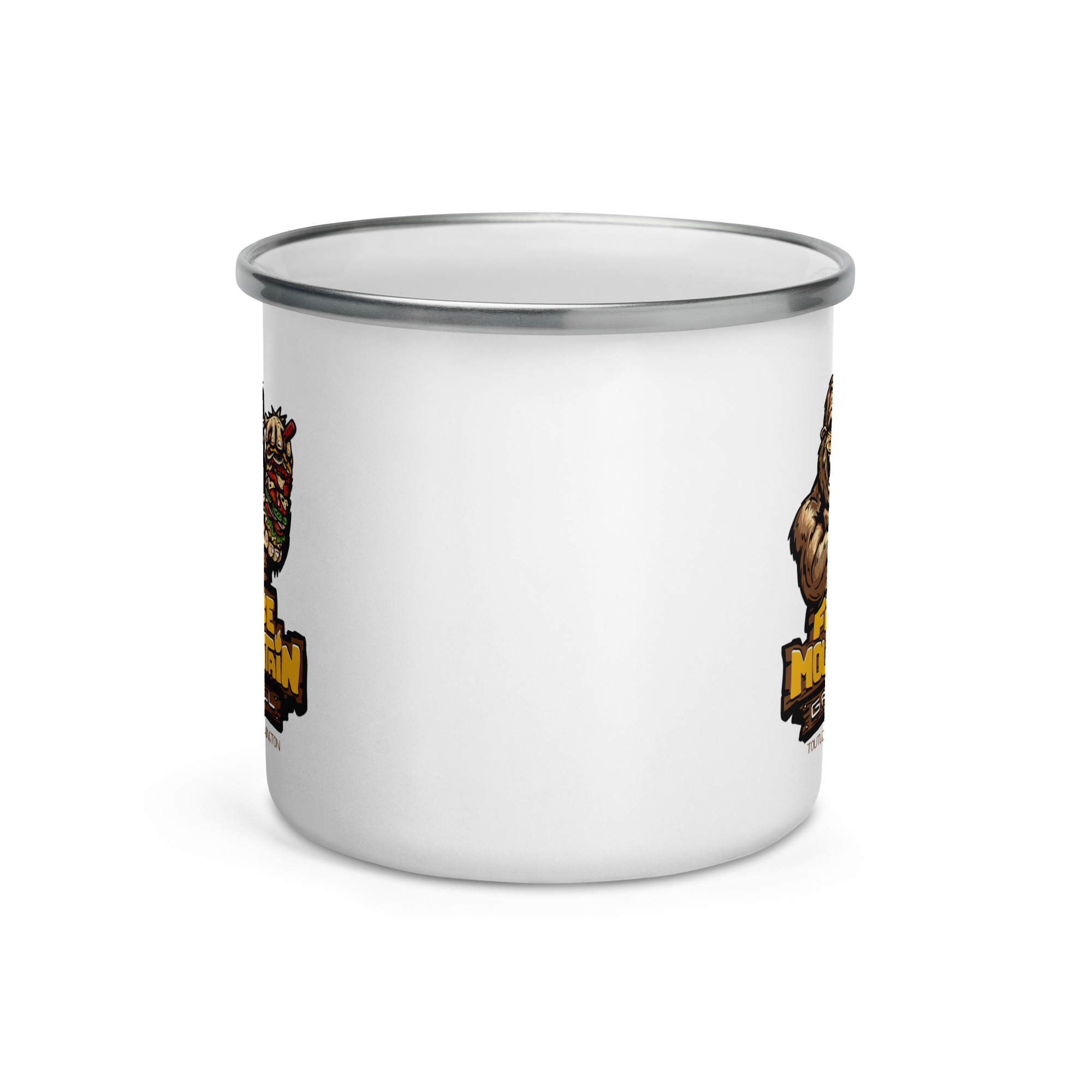 FMG SASQUATCH ENAMEL MUG WHITE — Front