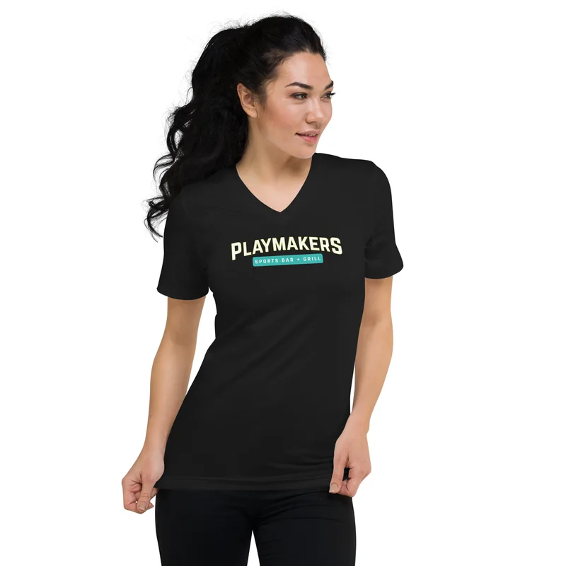 LADIES  PMBG Short Sleeve V-Neck T-Shirt — Front