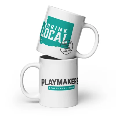 DRINK LOCAL White glossy mug — Front