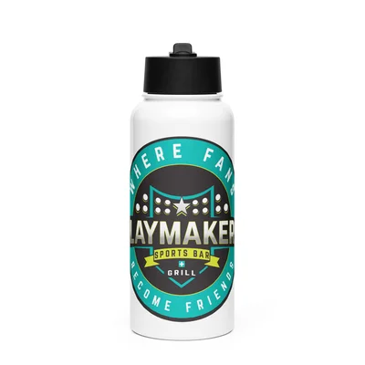 PLAYMAKERS CIRCLE Stainless steel water bottle with a straw lid — Front
