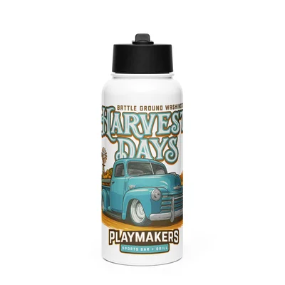 Harvest Stainless steel water bottle with a straw lid — Front