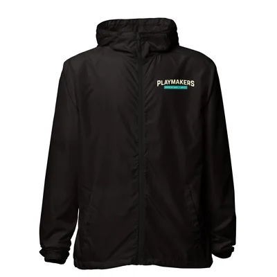 PLAYMAKER Unisex lightweight zip up windbreaker — Front