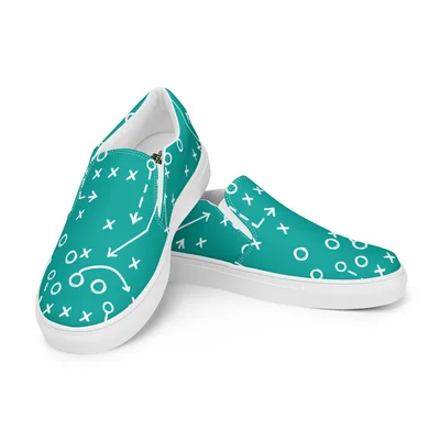 TEAL PLAYS Women’s slip-on canvas shoes — Front / left